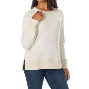 Kirkland Signature Ladies Fleece Crewneck Cozy Sweatshirt Beige Size Small NWT